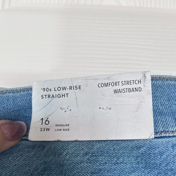 American Eagle 90s low rise y2k straight jeans in light wash size 16/33- NWT - Picture 11 of 12